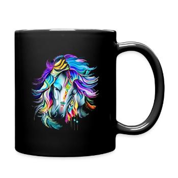 Cheval tribal - Mug uni - noir - Droite