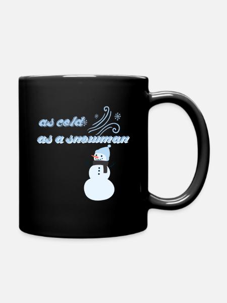 Snowman - Full Colour Mug - black