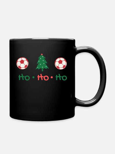 ho ho ho frohe Fußball Saison - Tasse einfarbig - Schwarz