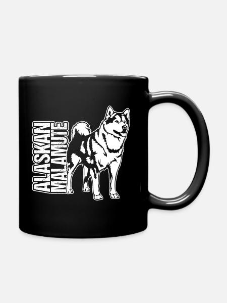 ALASKAN MALAMUTE Portrait Wilsign's Sled Dog - Full Colour Mug - black