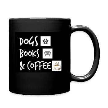 Dogs, books & coffee - Tasse einfarbig - Schwarz - Rechts