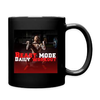 Beast Mode Bodybuilding und Fitness - Workout Gym - Tasse einfarbig - Schwarz - Rechts