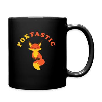 Foxtastic Fuchs lustiger Kinder Spruch - Tasse einfarbig - Schwarz - Rechts