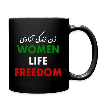 Women life freedom - Tasse einfarbig - Schwarz - Rechts