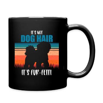 Bologneser Hund - Tasse einfarbig - Schwarz - Rechts