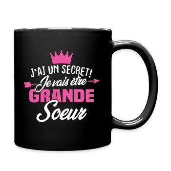 J'ai un secret je vais être grande sœur - Mug uni - noir - Droite