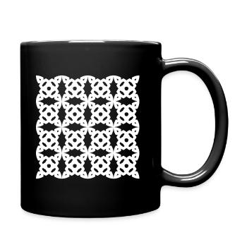 White Celtic pattern - Full Colour Mug - black - Right