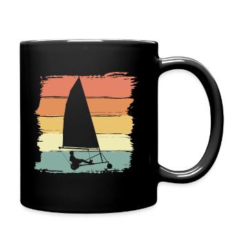 Sand sailing retro vintage country sailing - Full Colour Mug - black - Right