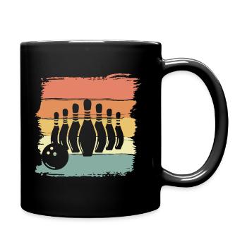 Bowling retro vintage - Tasse einfarbig - Schwarz - Rechts