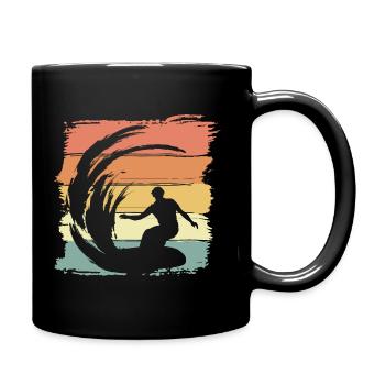 Surfing Retro Vintage Surfen Legende - Tasse einfarbig - Schwarz - Rechts