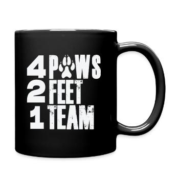 4 Paws 2 Feet 1 Team - Full Colour Mug - black - Right