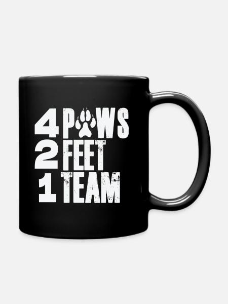 4 Paws 2 Feet 1 Team - Full Colour Mug - black