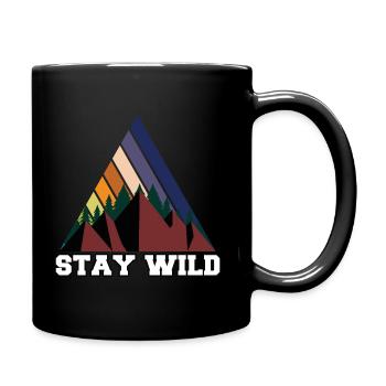 Stay Wild - Mountains Wilderness Nature - Full Colour Mug - black - Right
