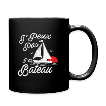 J'peux pas j'ai bateau - le coucher du soleil - Mug uni - noir - Droite