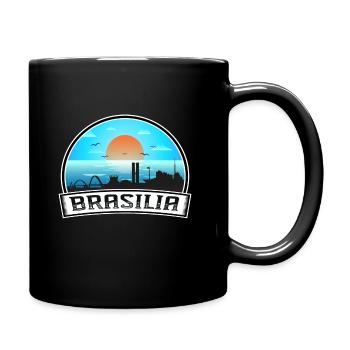 Brasilia Brazil Skyline Vintage Sunset Travel Souv - Full Colour Mug - black - Right