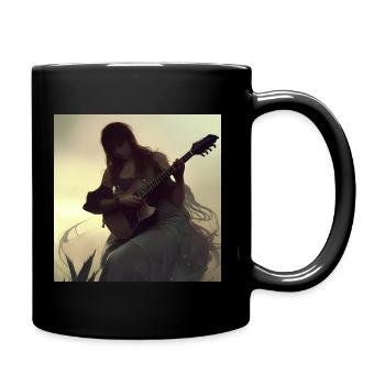 Photo de guitariste antique - Mug uni - noir - Droite