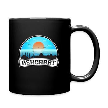 Ashgabat Turkmenistan Skyline Vintage Sunset Trave - Full Colour Mug - black - Right