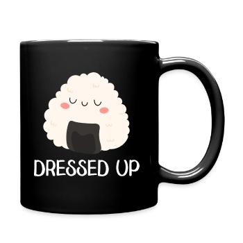 Dressed Up - Niedliches Onigiri - Tasse einfarbig - Schwarz - Rechts