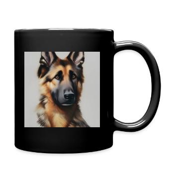 Entzückender Deutscher Schäferhund - Tasse einfarbig - Schwarz - Rechts