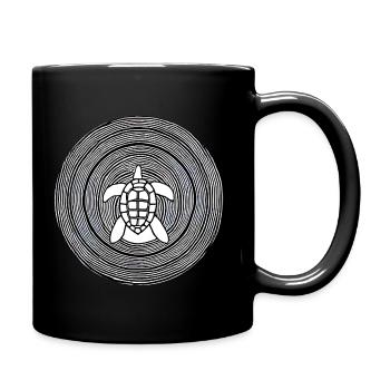 Geometrische Schildkröte mit Kreismuster - Tasse einfarbig - Schwarz - Rechts