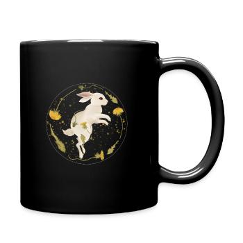 Lapin avec chardon à truie - Mug uni - noir - Droite