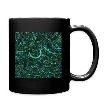 Muster - Tasse einfarbig - Schwarz - Rechts