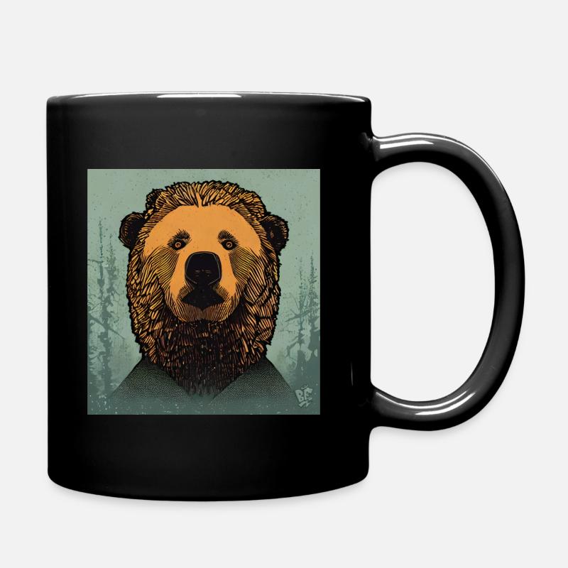Bär Bären Illustration - Tasse einfarbig - Schwarz