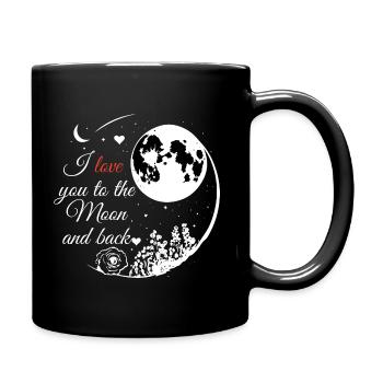 Liebe dich zum Mond Geschenk heiliges Paar - Tasse einfarbig - Schwarz - Rechts