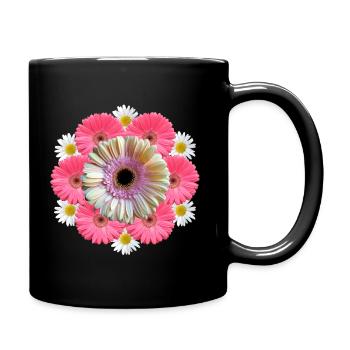 Gerbera flower marguerite floral floral pattern floral - Full Colour Mug - black - Right