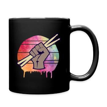 Drummer Schlagzeuger - Full Colour Mug - black - Right