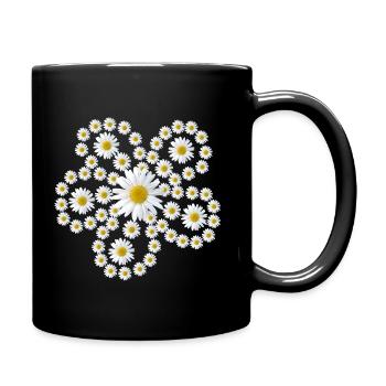marguerites fleurs florales florales - Mug uni - noir - Droite