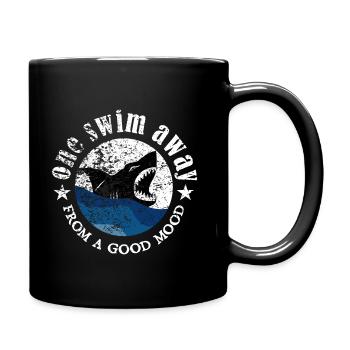 One Swim Away From A Good Mood | Vintage Hai - Tasse einfarbig - Schwarz - Rechts