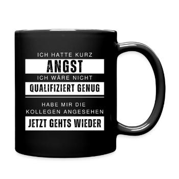 Unqualifizierte Kollegen Lustiger Spruch Arbeit - Tasse einfarbig - Schwarz - Rechts