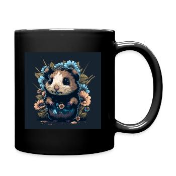 Lustiges Meerschweinchen - Tasse einfarbig - Schwarz - Rechts