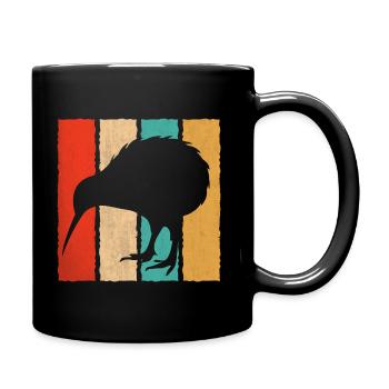 Vintage Kiwi Bird Lover Retro Style Kiwi Bird - Full Colour Mug - black - Right