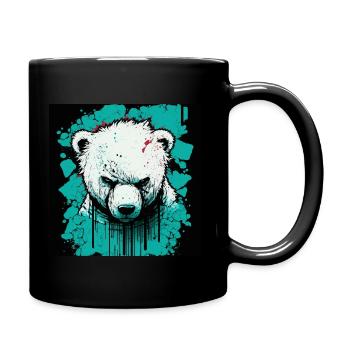 Angry Polar Bear - Full Colour Mug - black - Right