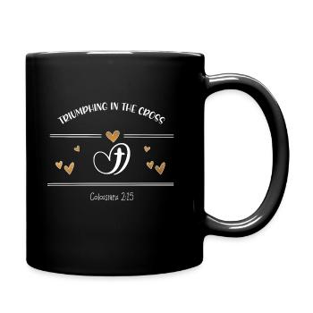 Le design chrétien triomphe dans la croix - Mug uni - noir - Droite