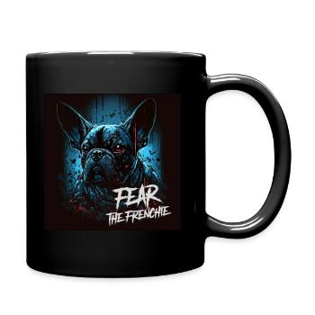 fear the frenchie 01 blackbg - Full Colour Mug - black - Right