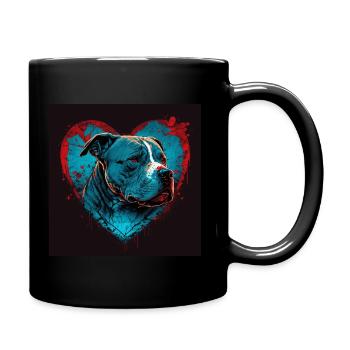 Cœur d’American Staffordshire Terrier - Mug uni - noir - Droite