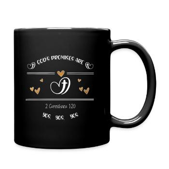 Christliches Design Gottes Verheißungen sind ja - Tasse einfarbig - Schwarz - Rechts