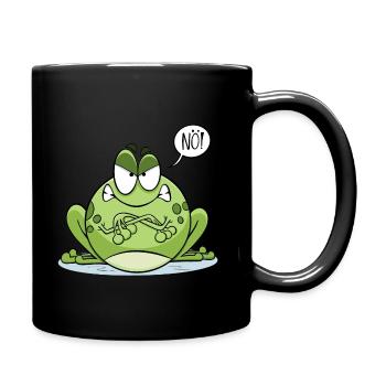 Der mürrische Frosch sagt Nö - Tasse einfarbig - Schwarz - Rechts