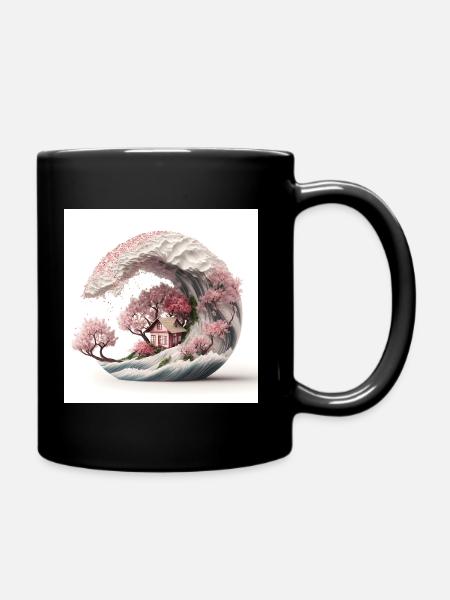 Vague de Sakura V1 - Mug uni - noir