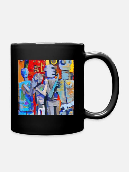 Les robots à la table - Mug uni - noir