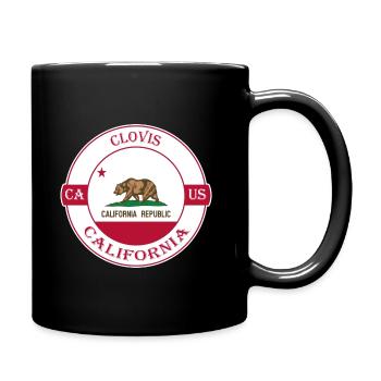 Clovis California Flag USA Travel Souvenir Badge - Mug uni - noir - Droite