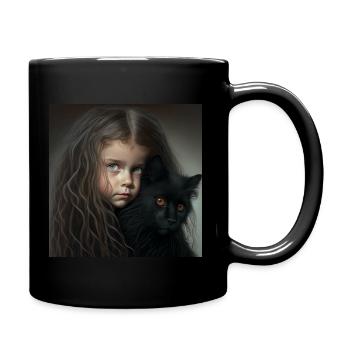 fillette chat noir - Mug uni - noir - Droite