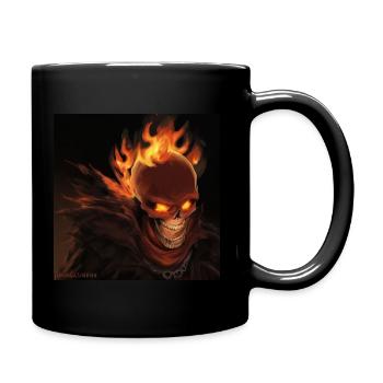 Burning skull - Tasse einfarbig - Schwarz - Rechts