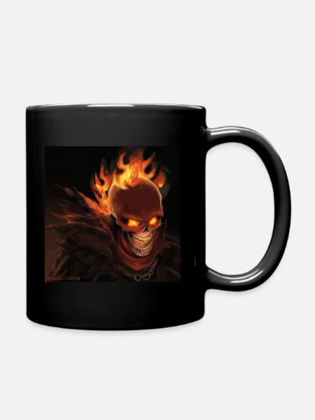Burning skull - Tasse einfarbig - Schwarz