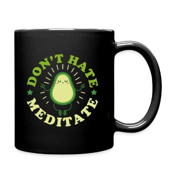 Meditation Meditate Saying - Full Colour Mug - black - Right