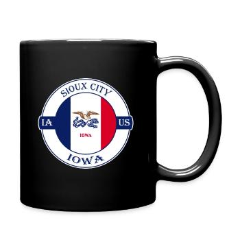 Sioux City Iowa Flagge USA Reise Souvenir Abzeichen - Tasse einfarbig - Schwarz - Rechts