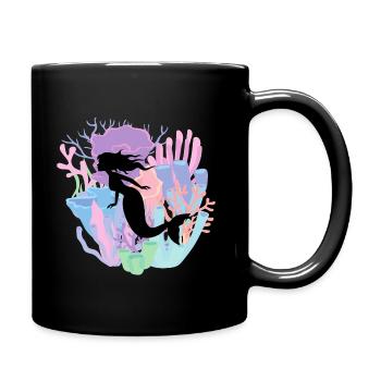 Chemise pour fille sirène cadeau sur le thème pour enfants Tshirt - Mug uni - noir - Droite